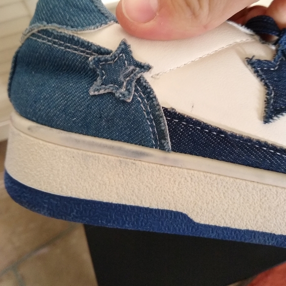 PACOGIL Denim White Star Sneakers – Size 42 EU – Streetwear Casual Shoes - Picture 13 of 14